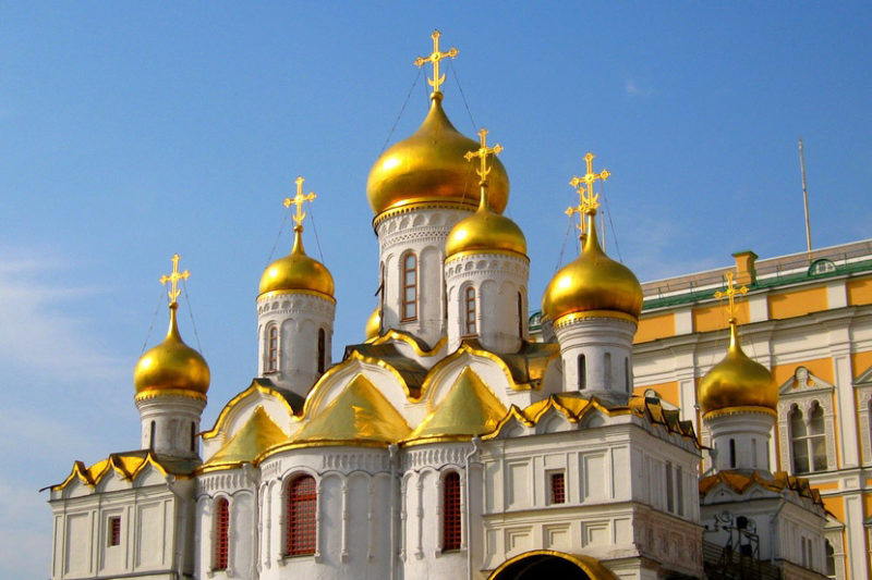 Благовещенский собор под куполом Московского Кремля